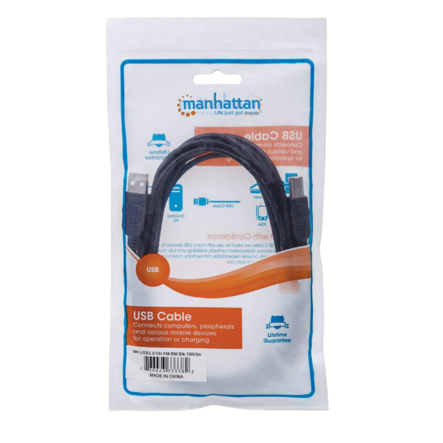 10' Hi-Speed USB Device Cable