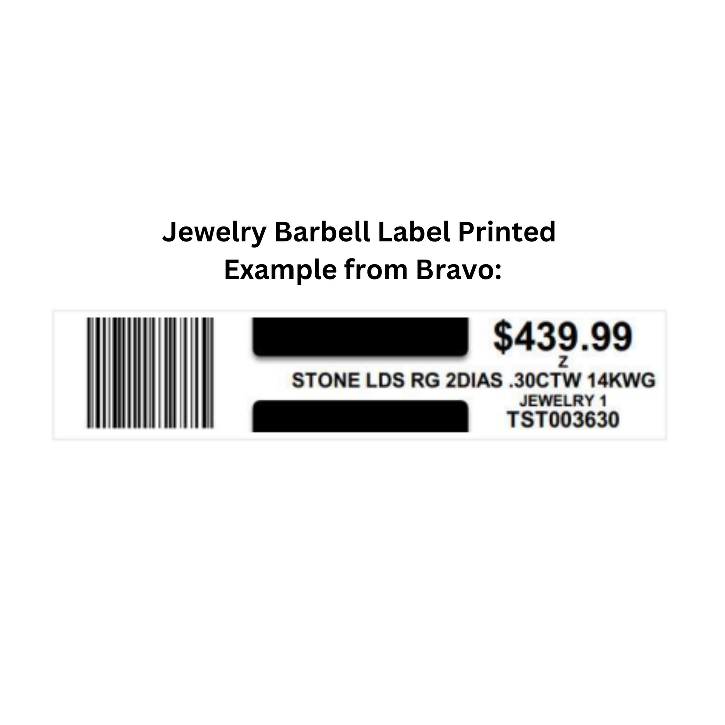 2.187" × 0.5" Direct Thermal Barbell Jewelry Labels – Single Roll