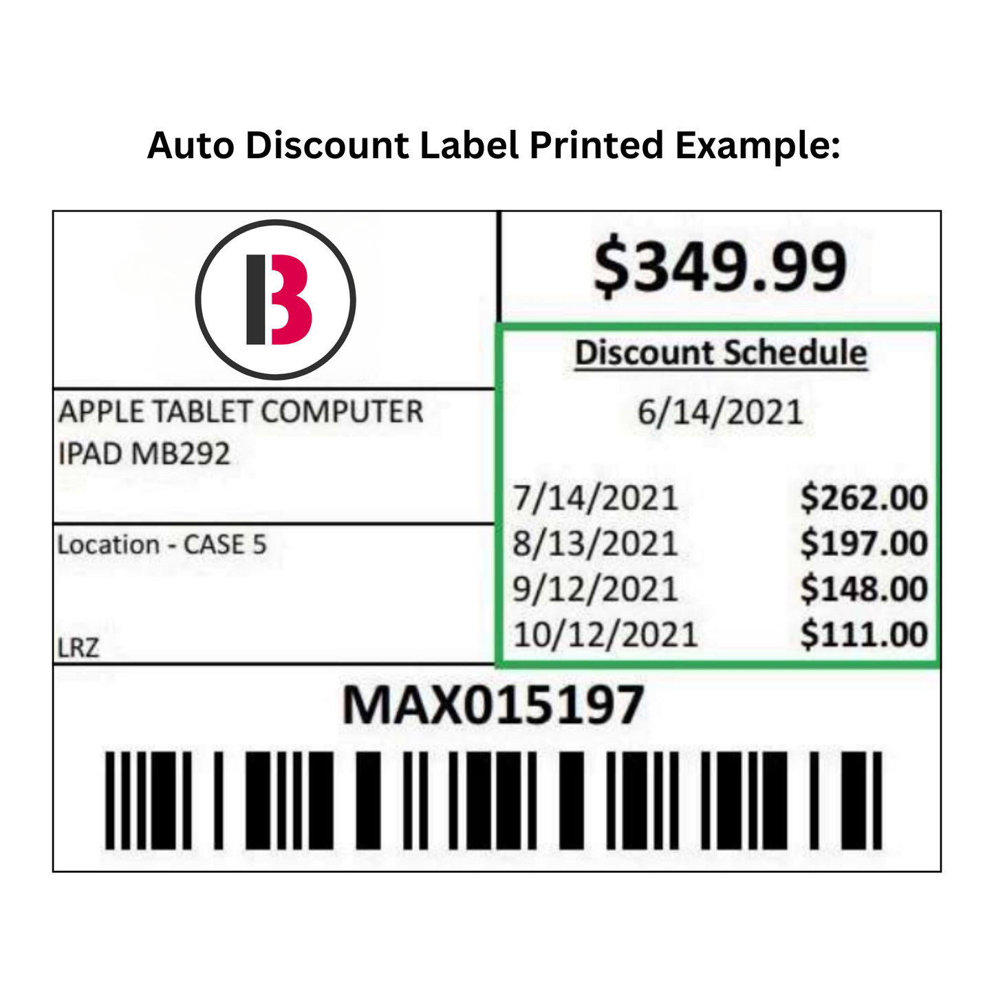 2.25" × 3" Direct Thermal Film Auto-Discount Labels – Single Roll