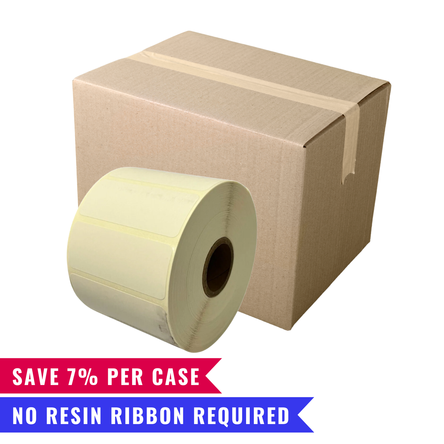 2.5" x 1" Direct Thermal Paper Inventory Labels – Box of 12 Rolls