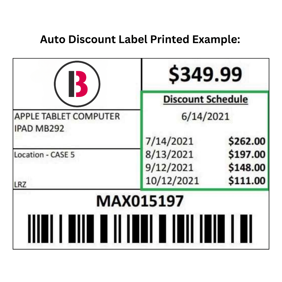 2.25 x 3" Direct Thermal Film Auto Discount Labels - Compatible with Zebra ZD621 Printer (Box of 18)