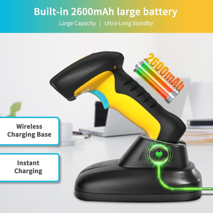 NETUM NT-1200 Industrial Bluetooth Barcode Scanner with Charging Dock – Wireless 2D/1D QR Reader