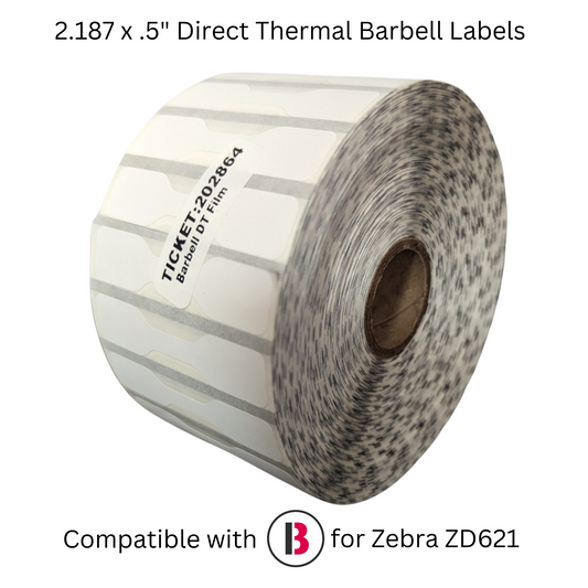 2.187 x .5" Direct Thermal Barbell Labels