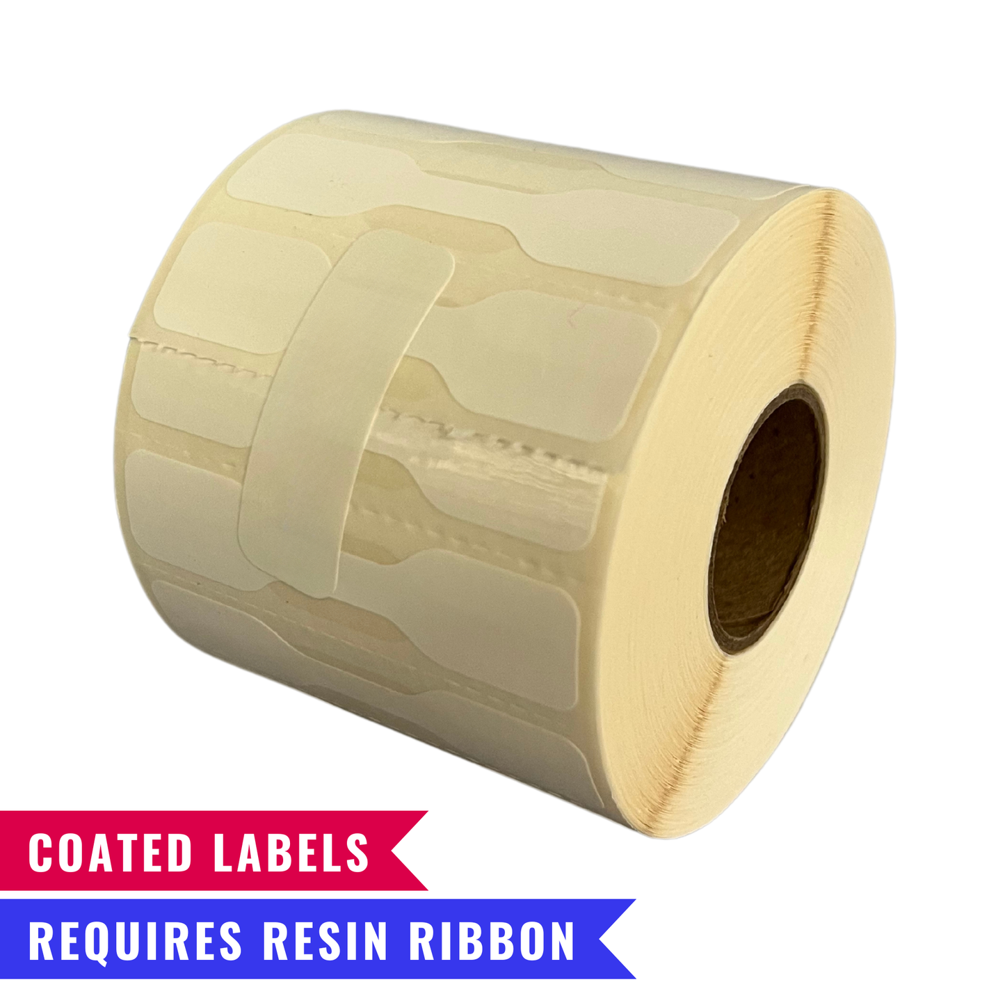 2.3" x 0.5" Coated Thermal Transfer Barbell Jewelry Labels - Single Roll