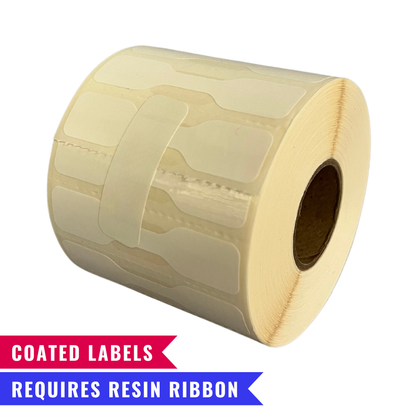 2.3" x 0.5" Coated Thermal Transfer Barbell Jewelry Labels - Single Roll