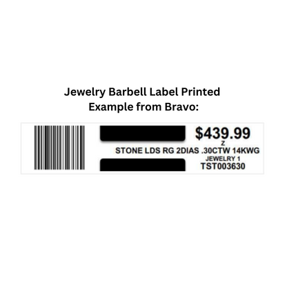 2.3 x .5" Thermal Transfer Barbell Labels - Compatible with Godex Printer (Single Roll)