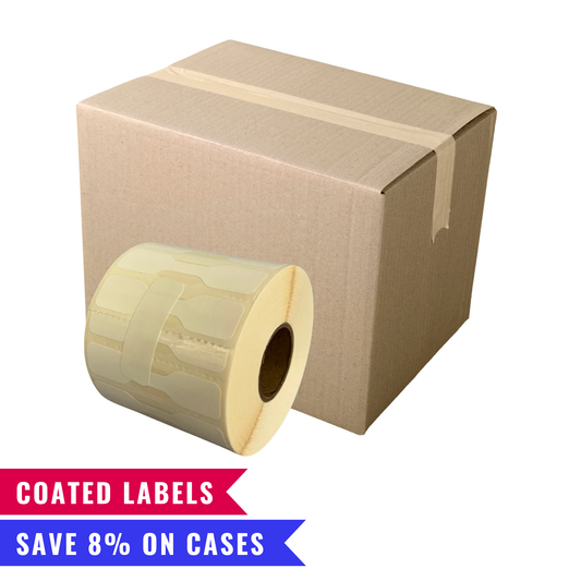 2.3" x 0.5" Coated Thermal Transfer Barbell Jewelry Labels – Box of 12 Rolls