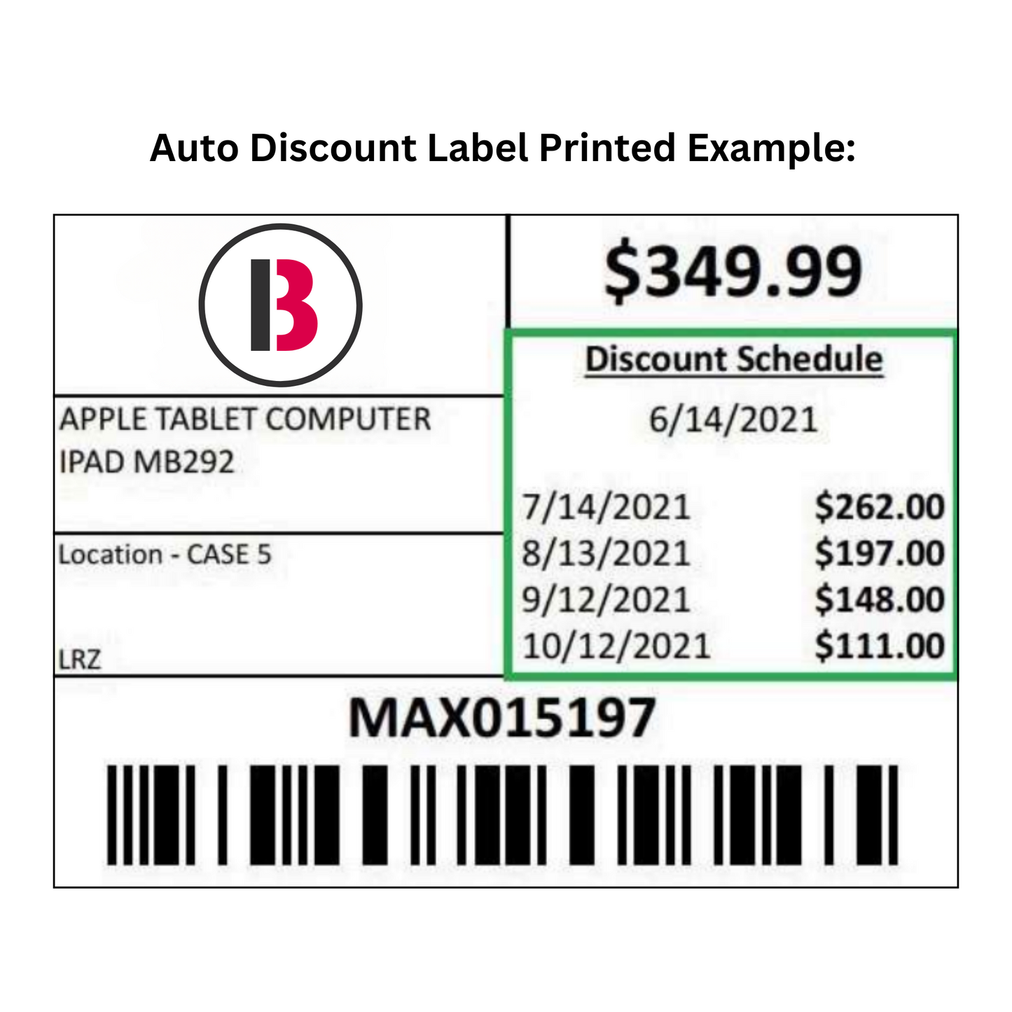 2.25 x 3" Direct Thermal Paper Auto Discount Labels - Compatible with Zebra ZD621 Printer (Single Roll)