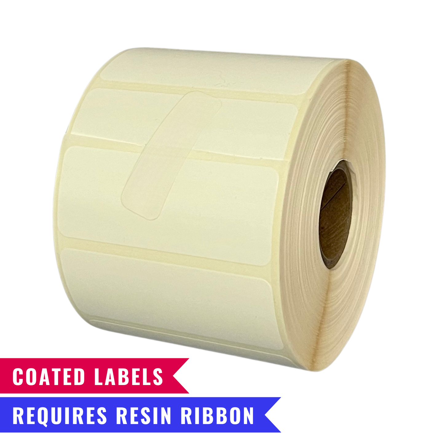 Premium 2.5 x 1" Coated Thermal Transfer Inventory Labels – Single Roll