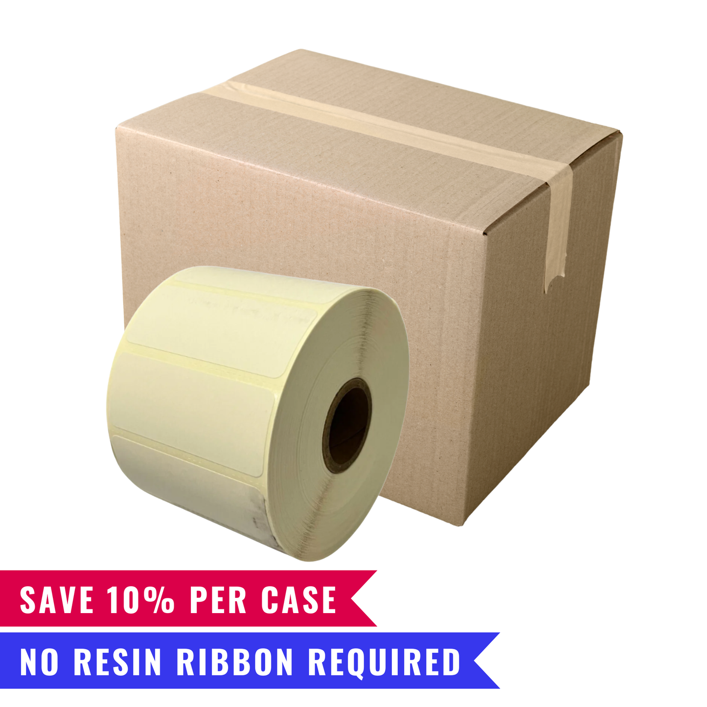 2.5" × 1" Direct Thermal Paper Inventory Labels – Box of 18 Rolls