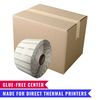 2.187" × 0.5" Direct Thermal Barbell Jewelry Labels – Box of 6 Rolls