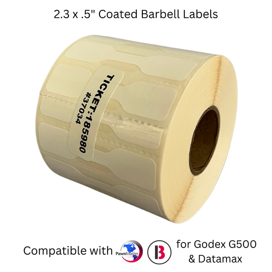 2.3 x .5" Coated Barbell Labels