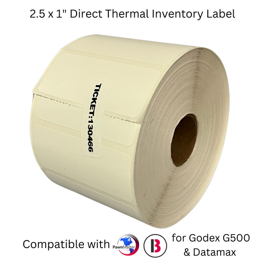 2.5 x 1" Direct Thermal Inventory Label