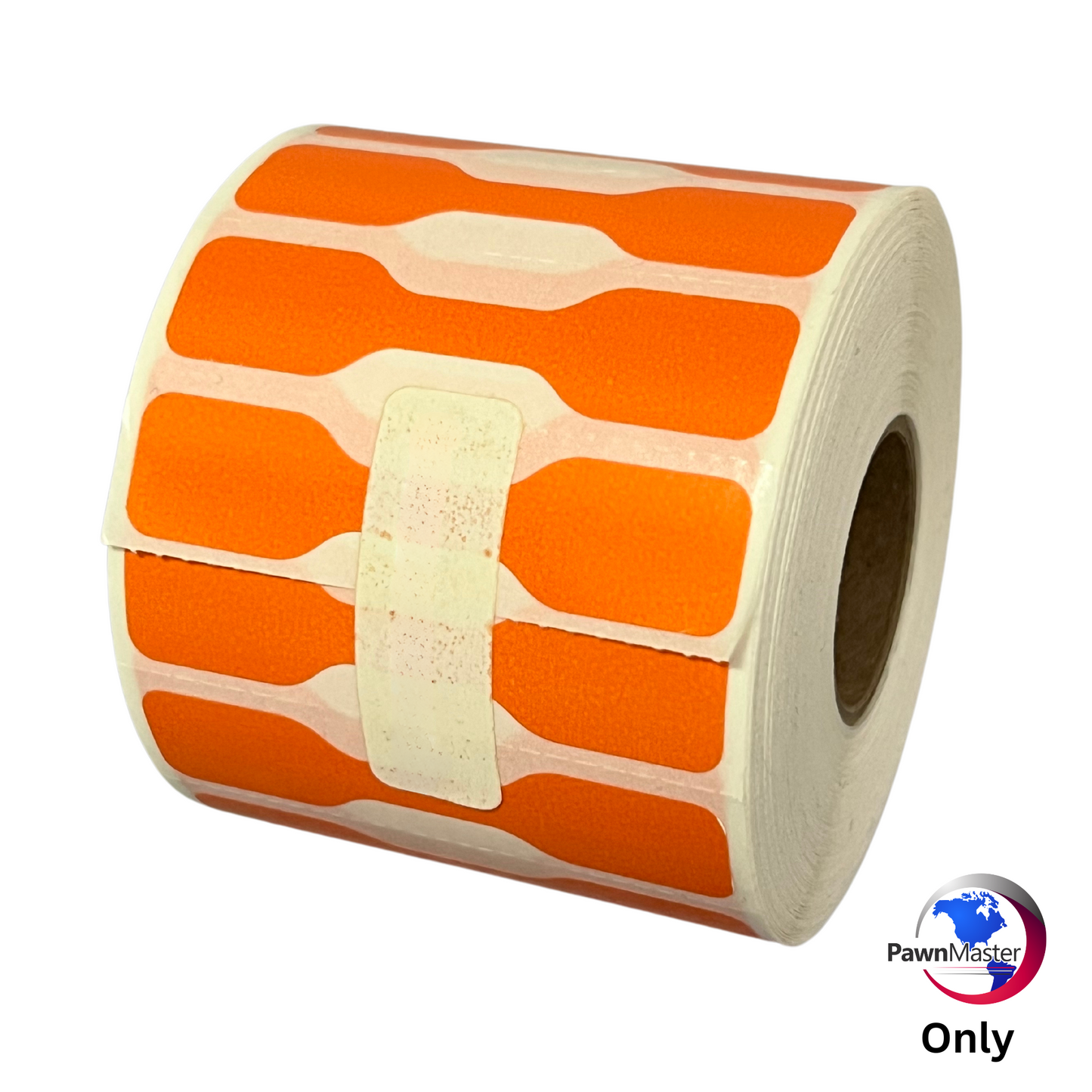 2.3 x .5” Orange Thermal Transfer Barbell Labels – Compatible with Godex Printer (12 Rolls/Box)