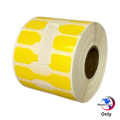 2.3 x .5" Yellow Thermal Transfer Barbell Labels - Compatible with Godex Printer (Single Roll)