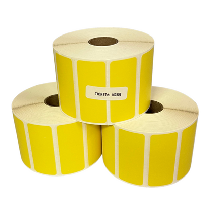 2.375 x 1" Yellow Paper Inventory Labels