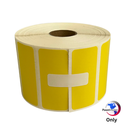 2.375 x 1" Yellow Thermal Transfer Paper Inventory Labels - Compatible with Godex Printer (12 Rolls/Box)